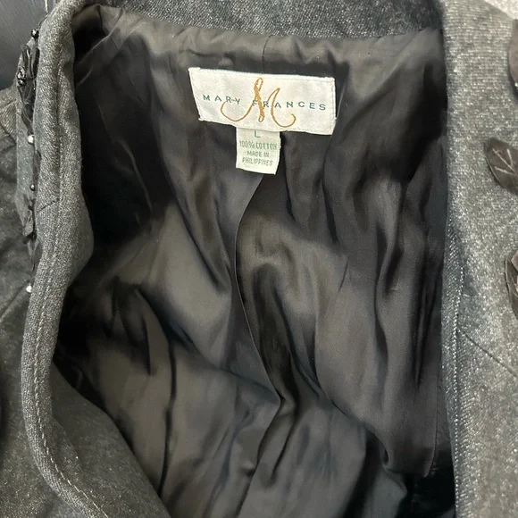 Vintage Mary Frances Embellished Black Jean Jacket - Picture 9 of 9